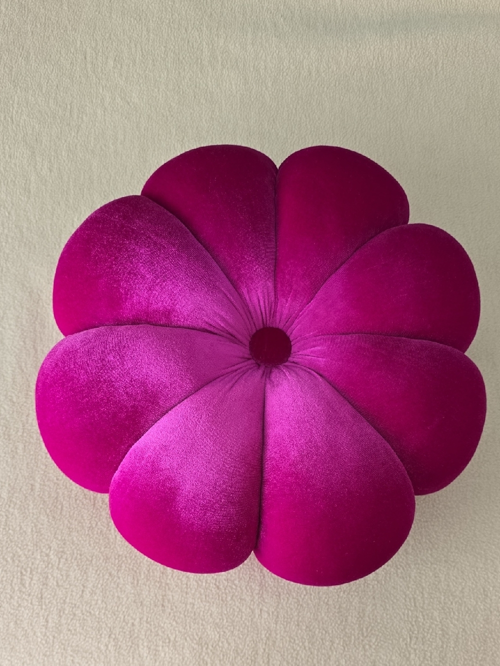 Velvet Magenta Flower Pillow Custom 11.5"